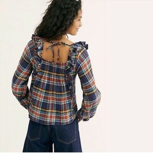 Free People Siena Plaid Pullover.